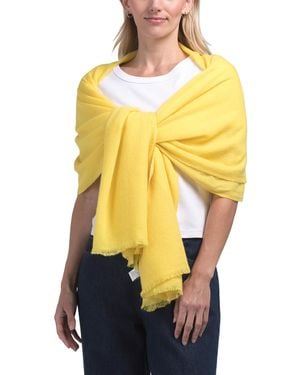 TJ Maxx Cashmere Pashmina Scarf With Eyelash Fringes For - Yellow