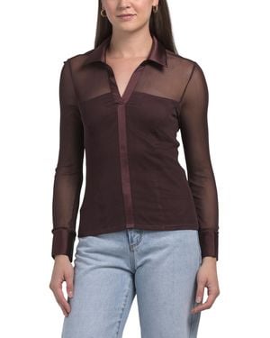 TJ Maxx Silk Escapade Stretch Blouse For Spandex/Polyester - Red
