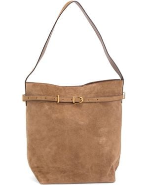 TJ Maxx Suede Belted Essentials Bucket Tote For /Suede - Brown