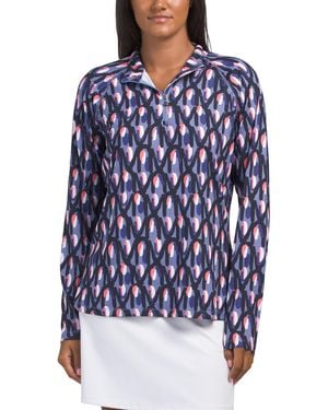 TJ Maxx Upf 40 Dallas Mock Neck Jacket For Polyester - Blue