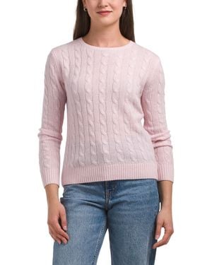 TJ Maxx Cashmere Ruby Cable Knit Crew Neck Sweater - Red