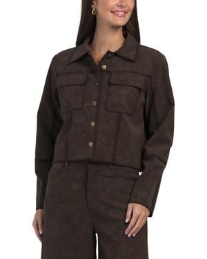 TJ Maxx Pauline Jacket, Viscose/Suede - Black