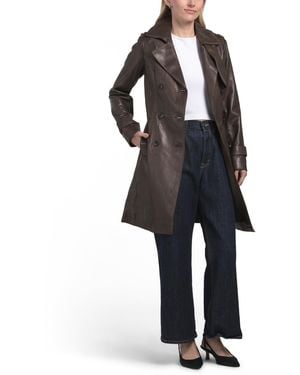 TJ Maxx Leather Laure Coat For Polyester/Leather - Black