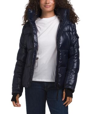 TJ Maxx Hooded Puffer Jacket, Nylon/Polyester - Blue