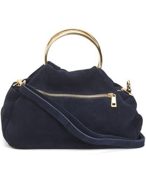 TJ Maxx Suede Ring Mini Satchel, /Suede - Blue