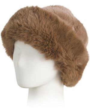 TJ Maxx Faux Fur Bucket Hat For Polyester - White