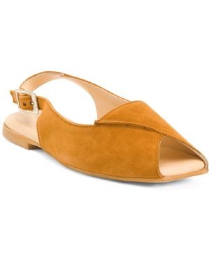 TJ Maxx Peep Toe Slingback Flats For Leather/Suede - Metallic