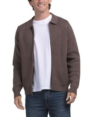 TJ Maxx Full Zip Collared Sweater Jacket For Nylon/Polyester/Viscose - Gray