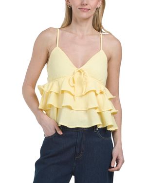 TJ Maxx Ruffle Babydoll Top For Spandex/Polyester - Yellow