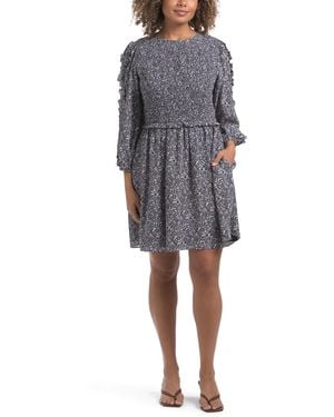 TJ Maxx Lisa Primrose Floral Mini Dress For Polyester/Viscose - Gray