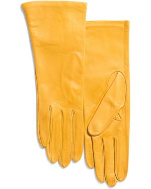 TJ Maxx Leather Basic Gloves With Silk Lining For - Yellow