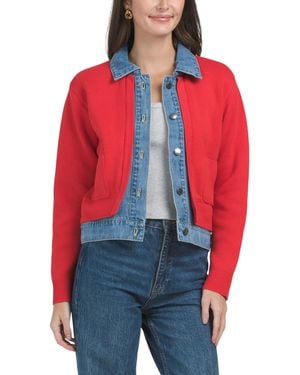 TJ Maxx Francis Denim Jacket For Cotton - Red