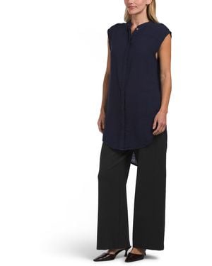 TJ Maxx Janiva Button Down Top For Cotton - Blue
