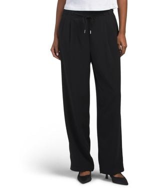 TJ Maxx Crosby Stretch Belted Wide Leg Pants For Spandex/Polyester/Rayon - Black