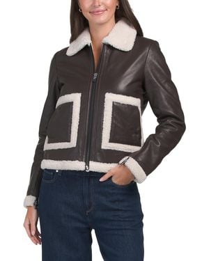 TJ Maxx Leather Noa Jacket, Polyester/Leather - Gray
