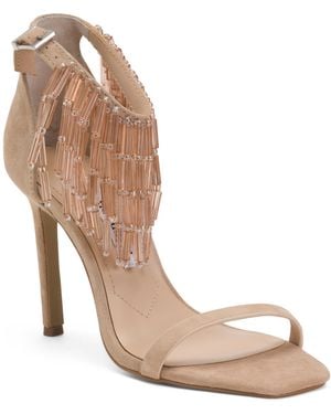 TJ Maxx Suede Enrich Fringe Heels For Leather/Suede - Natural