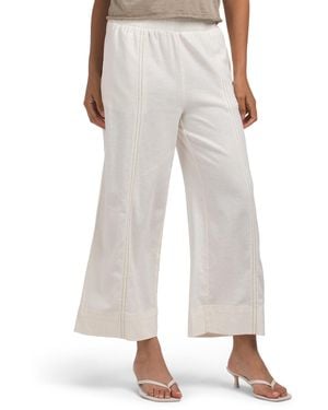 TJ Maxx Linen Blend Split Leg Pants For Spandex/Linen/Rayon - White