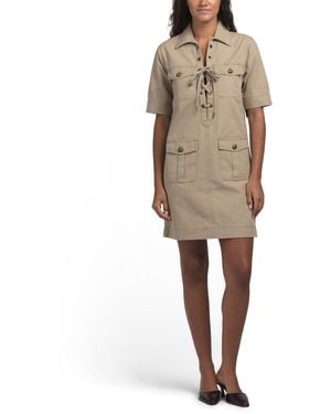 TJ Maxx Record Washed Mini Dress For Cotton - Natural