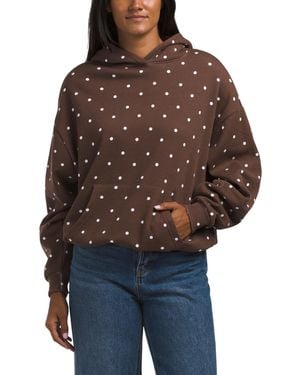TJ Maxx Polka Dot Printed Fleece Oversized Hoodie For Cotton/Polyester - Brown