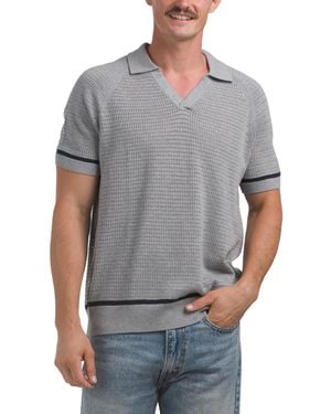 TJ Maxx Short Sleeve Sweater Polo For Cotton - Gray