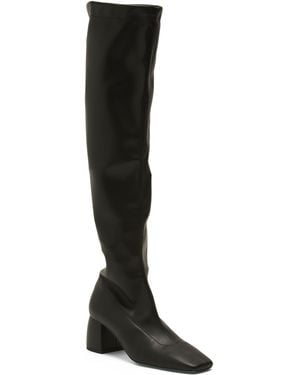 TJ Maxx Leather Miluna Mid Heel Boots For - Black