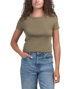 TJ Maxx Mimi Crop T-Shirt For Cotton - Blue
