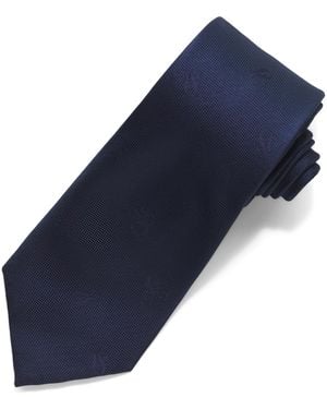 TJ Maxx Tonal Ampersand Logo Print Tie For Polyester - Blue
