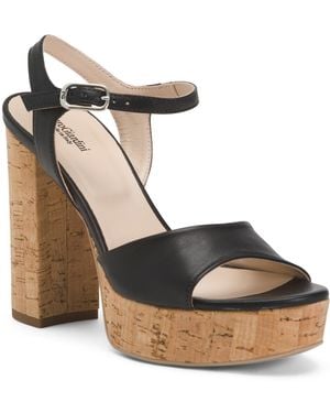 TJ Maxx Leather Heeled Sandals For - Black