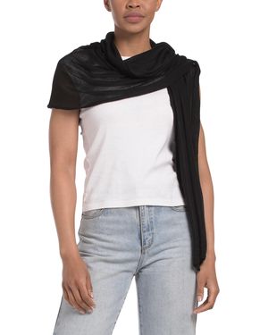 TJ Maxx Silk And Cashmere Blend Jersey Oblong Wrap Scarf For - Black