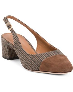 TJ Maxx Suede Jocelyn Slingback Heels For Leather/Suede - Brown