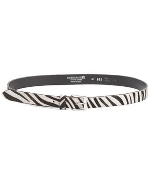 TJ Maxx Leather Zebra Belt - White