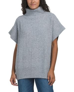 TJ Maxx Short Sleeve Turtleneck Sweater, Polyester/Wool - Gray