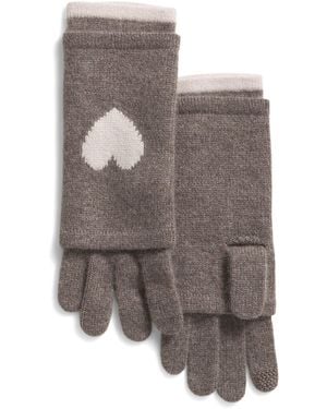 TJ Maxx Cashmere Heart Intarsia 3-In-1 Gloves For - Gray