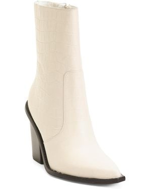 TJ Maxx Leather Camille Heeled Booties For - White