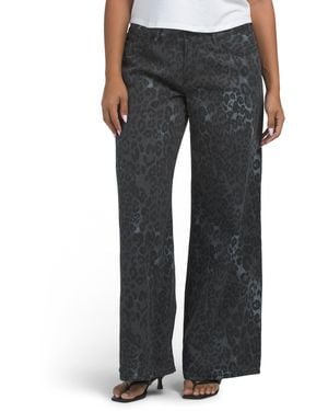 TJ Maxx Classic Rise A Line Animal Print Pants For Cotton - Gray