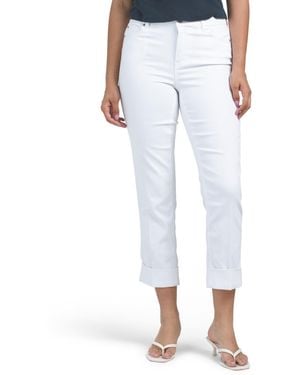 TJ Maxx High Waist Recycle Sateen Pants With Cuffs For Spandex/Cotton/Polyester - Blue