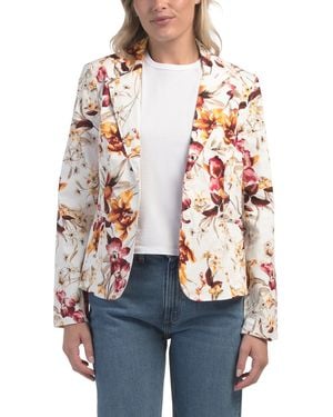 TJ Maxx Long Sleeve Double Button Front Blazer, Spandex/Cotton/Polyester - Multicolor