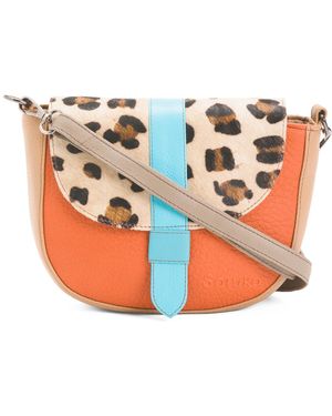 TJ Maxx Leather Dream Animal Crossbody - Orange