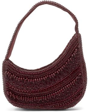 TJ Maxx 3D Beaded Satchel For Leather - Purple
