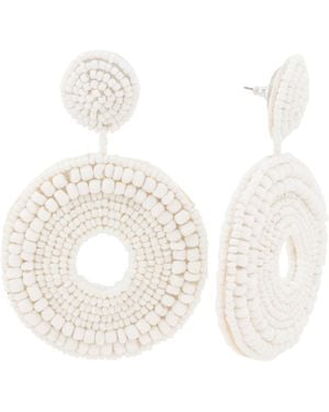 TJ Maxx Seed Bead Circle Drop Earrings - White