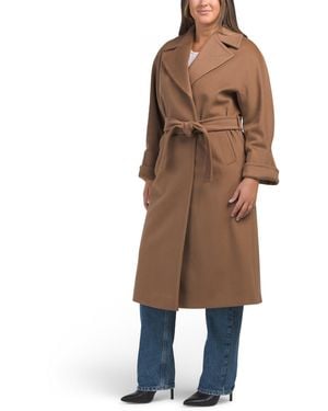 TJ Maxx Loro Piana Virgin Wool Single Breasted Coat With Belt, Wool/Viscose - Natural