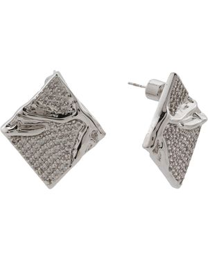 TJ Maxx Manta Triangular Kite Crystal Earrings - Gray