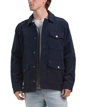 TJ Maxx Military Corduroy Shirt Jacket For Cotton/Polyester - Blue