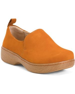 TJ Maxx Nubuck Leather Orygin Clogs For - Orange