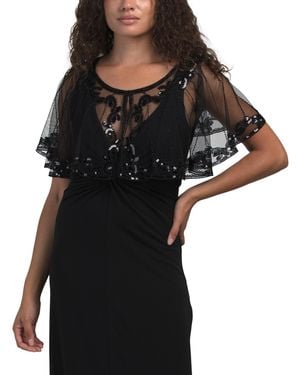 TJ Maxx Evening Capelet For Polyester - Black