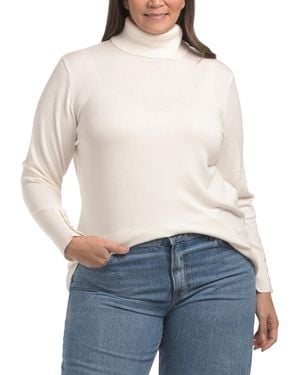 TJ Maxx Plus Turtleneck Sweater, Nylon/Rayon - Blue