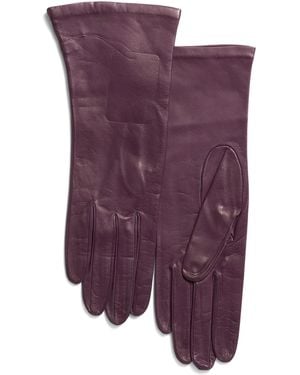 TJ Maxx Leather Basic Gloves With Silk Lining For - Purple