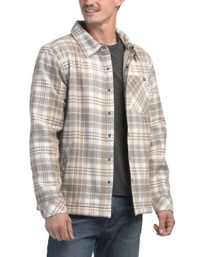 TJ Maxx Kody Plaid Sherpa Lined Shacket For Cotton/Polyester - Gray