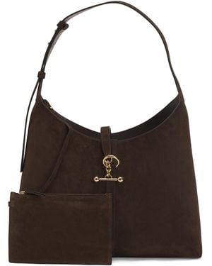 TJ Maxx Suede Kite Maxi Hobo With Detachable Pouch For /Suede - Black