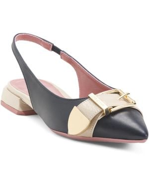 TJ Maxx Leather Slingback Pointy Toe Shoes With Buckle For Leather - Pink